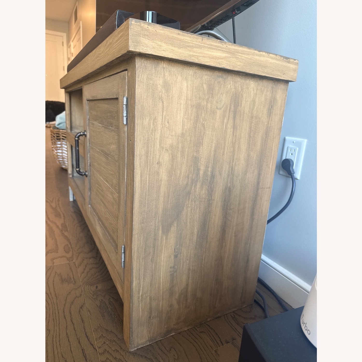 Dark Brown Wood Media Storage - image-2