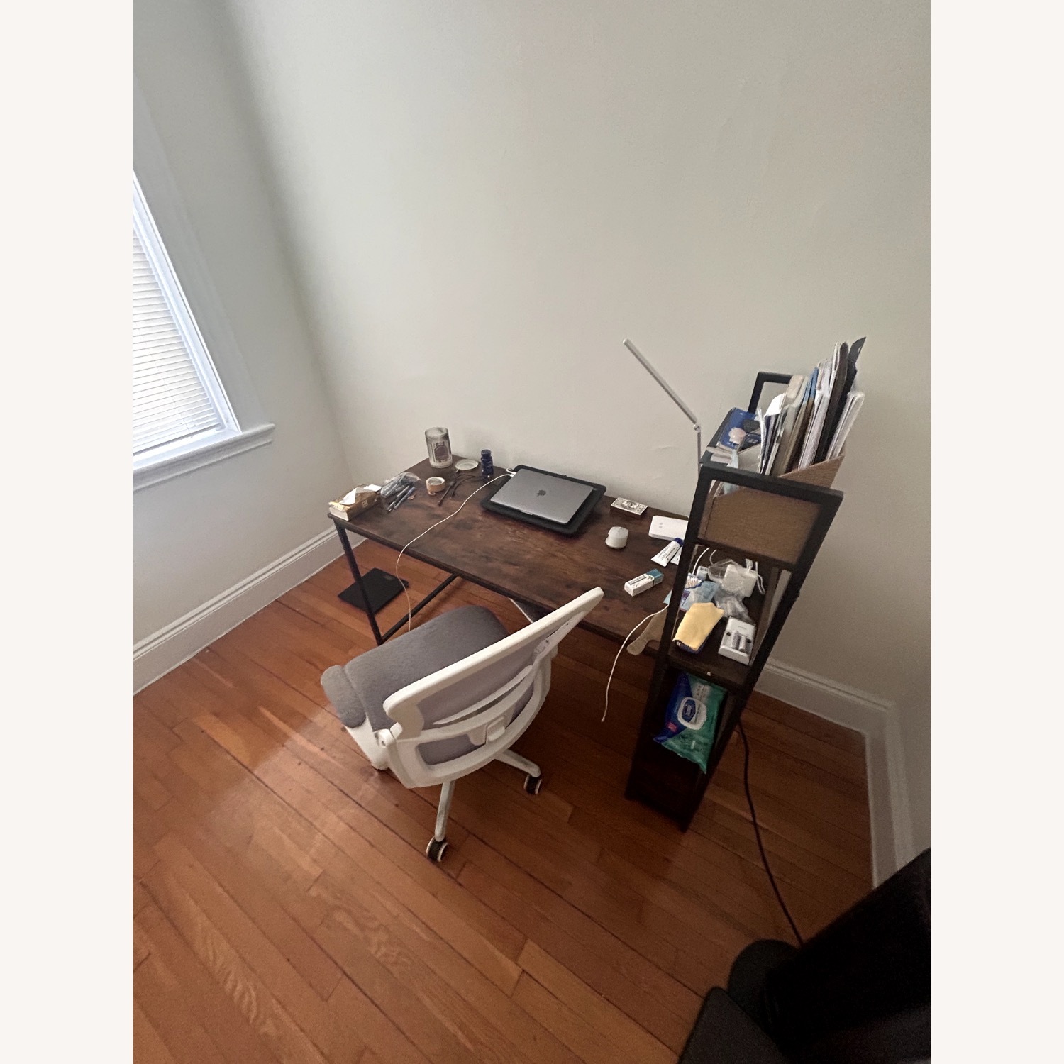 Ironck Dark Brown Wood Desk with Chair - image-2