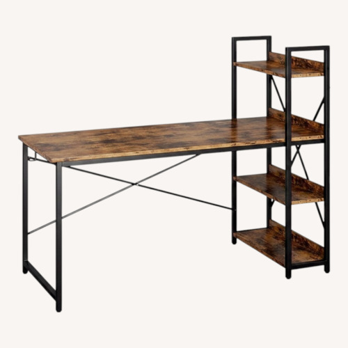 Used Ironck Dark Brown Wood Desk with Chair for sale on AptDeco