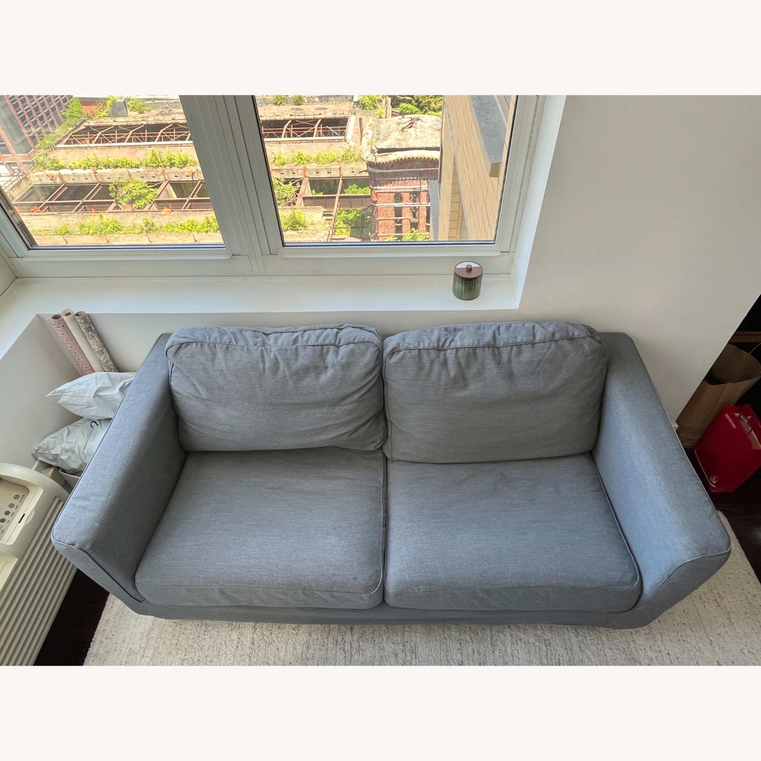 IKEA PARUP Light Gray Fabric 3 Seater Sofa - image-1