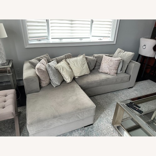 Used West Elm Light Gray Velvet 3+ Seater Sofa for sale on AptDeco