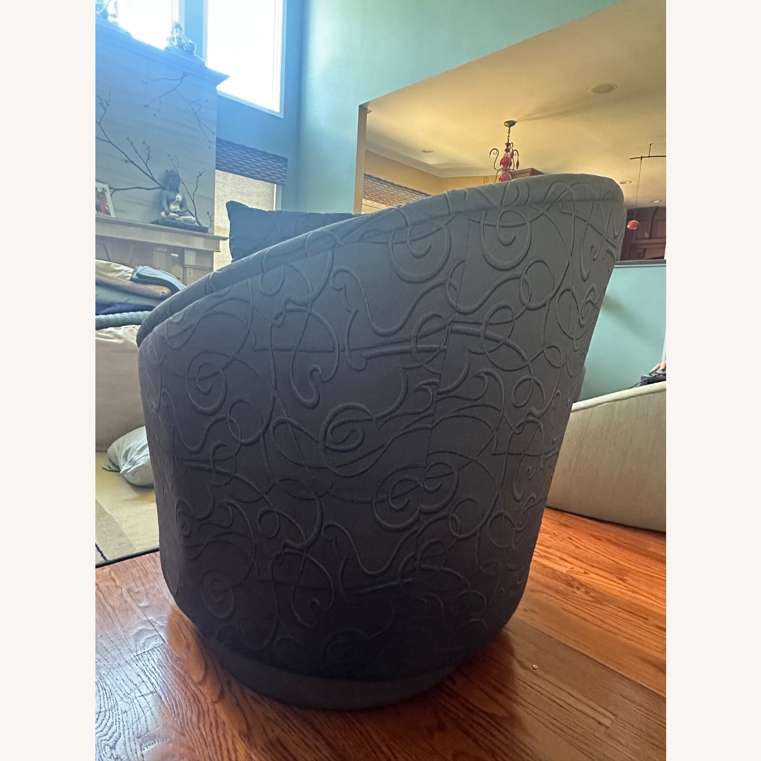 Custom Swivel Accent Chairs made with Leather - image-4