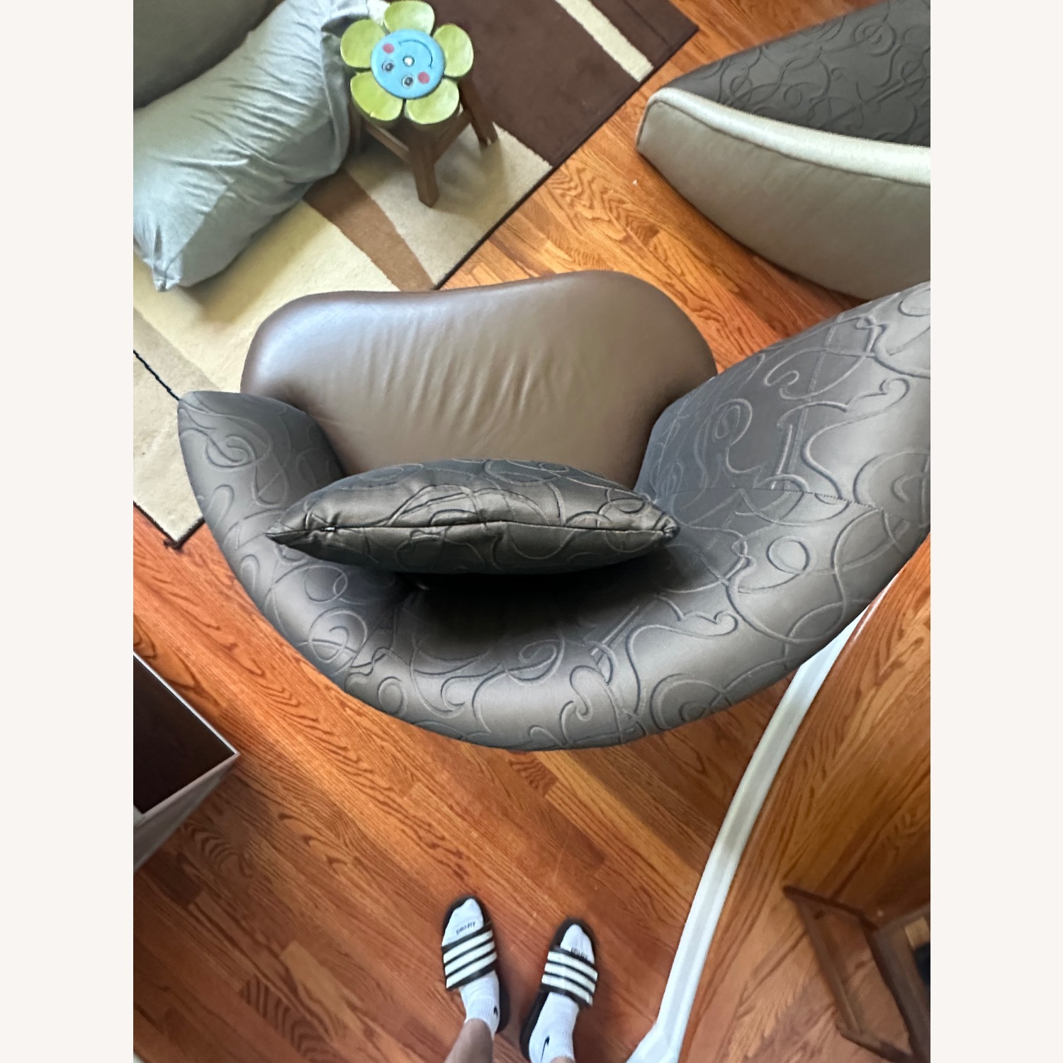Custom Swivel Accent Chairs made with Leather - image-3