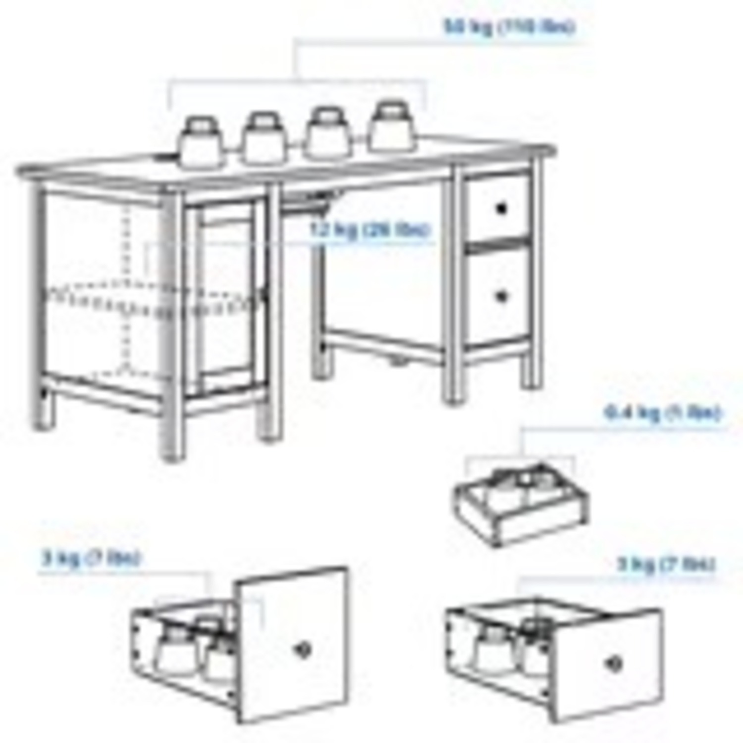 IKEA HEMNES Natural Wood Desk - image-8