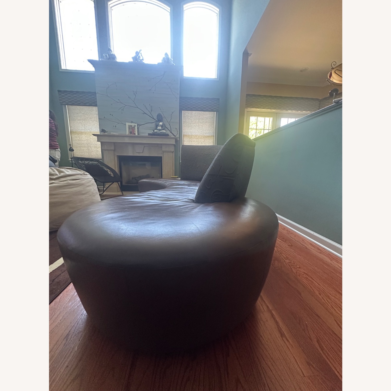 Dark Brown Leather 3+ Seater Sofa - image-6