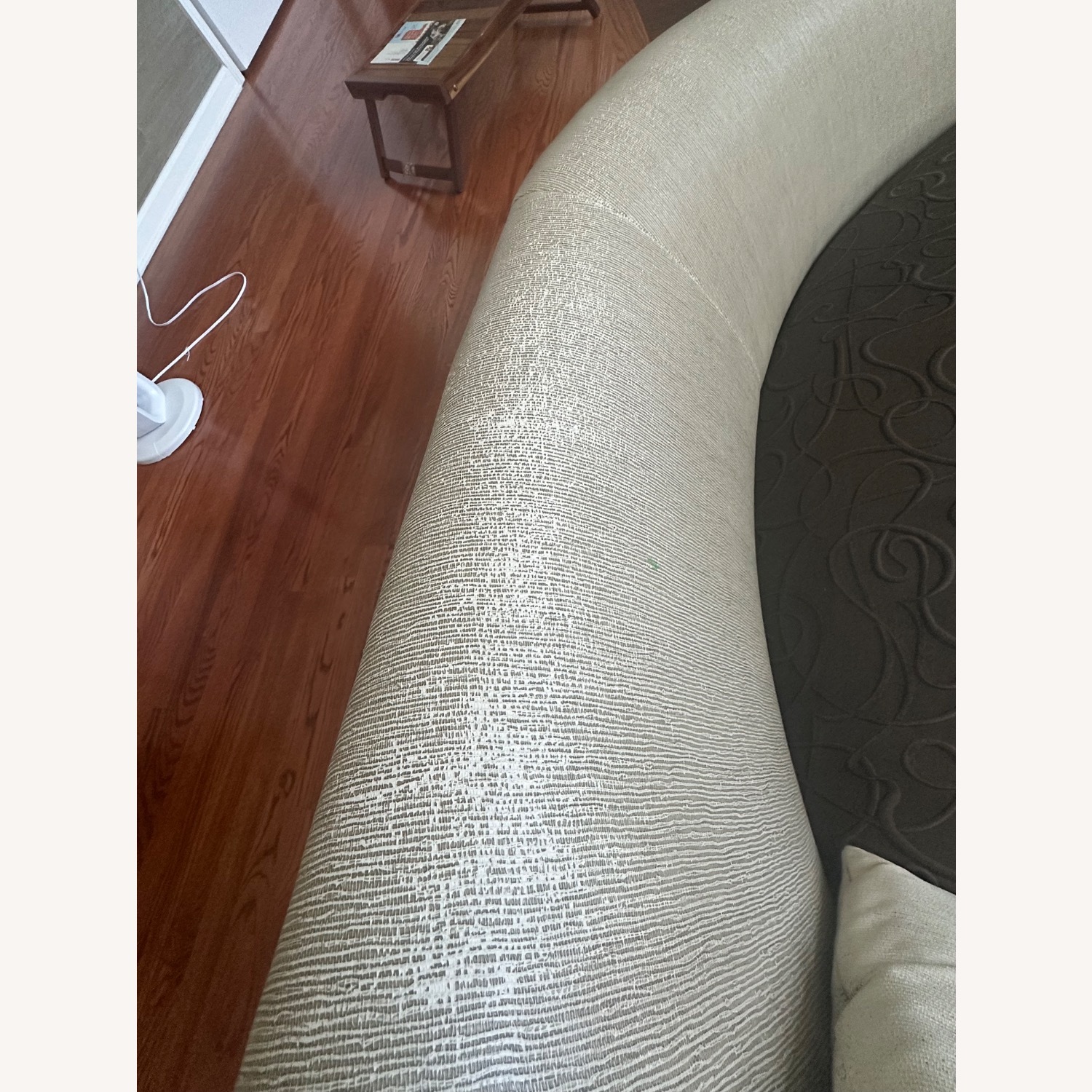 Dark Brown Fabric Chaise Lounge - image-4