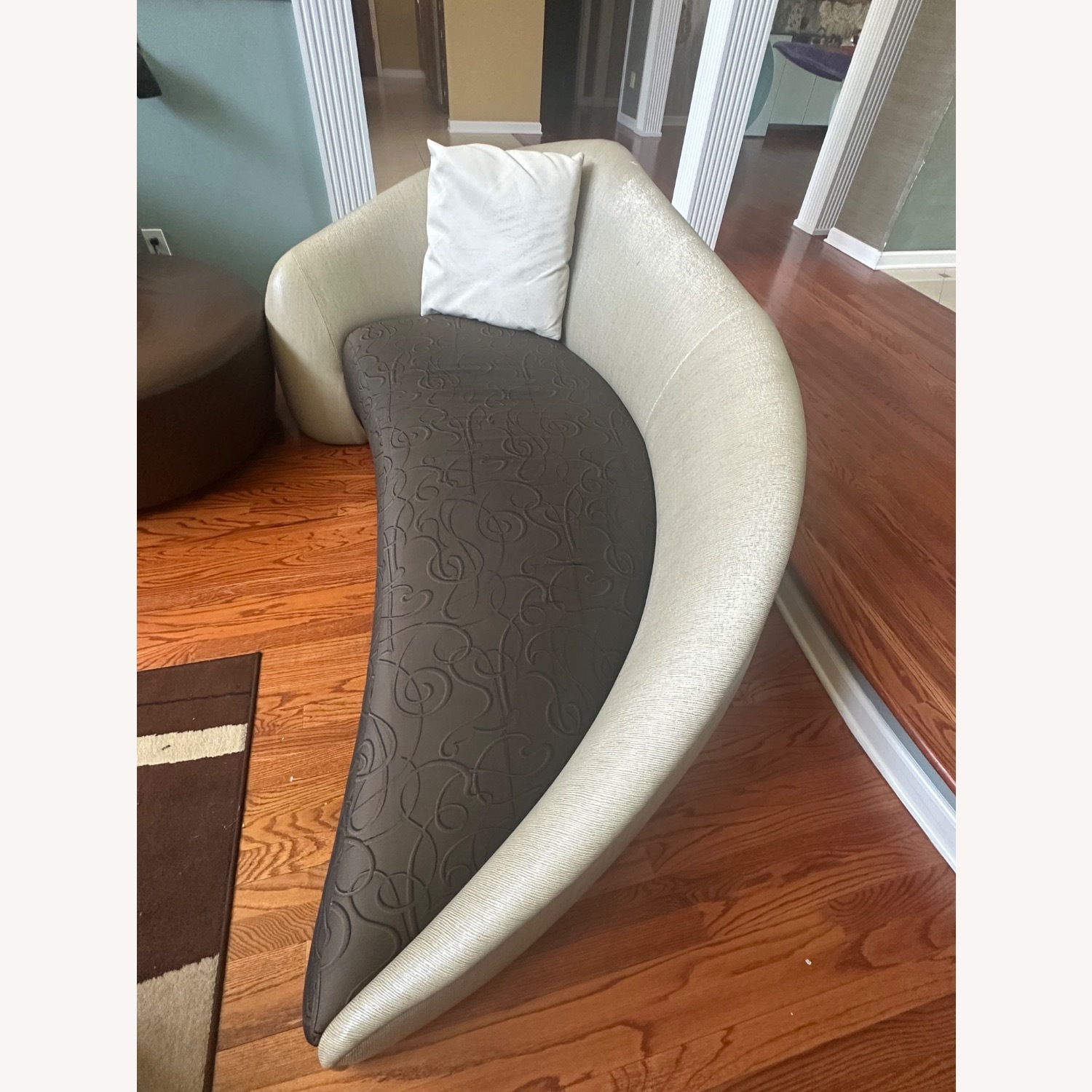 Dark Brown Fabric Chaise Lounge - image-2