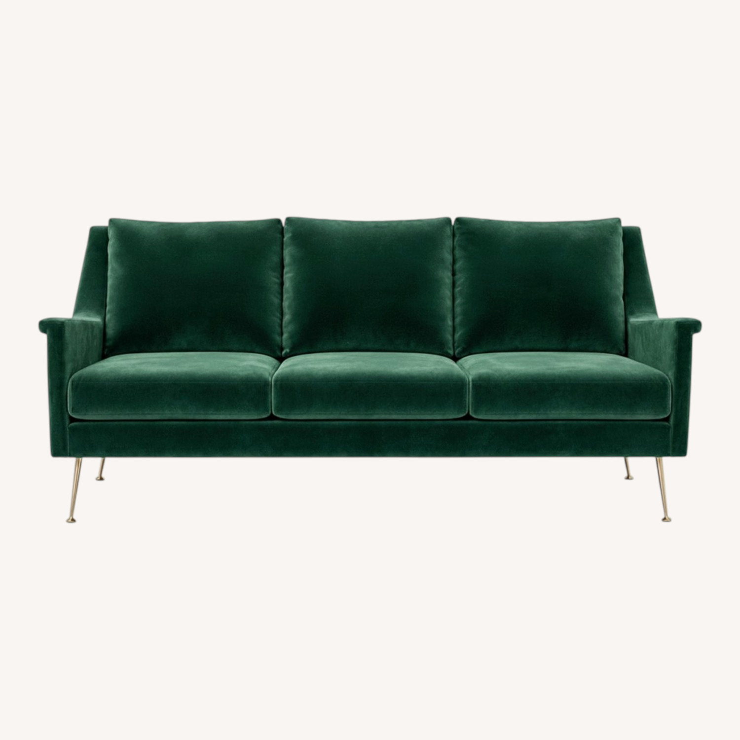 West Elm Carlo Green Fabric 3+ Seater Sofa - image-0