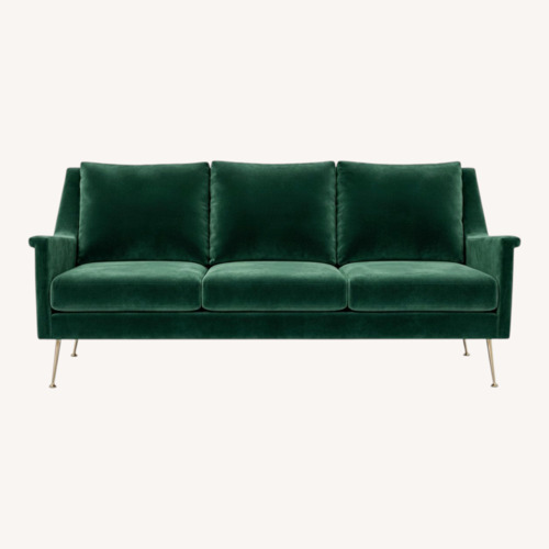 Used West Elm Carlo Green Fabric 3+ Seater Sofa for sale on AptDeco