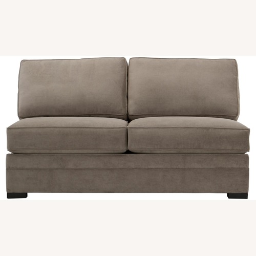 Used Raymour & Flanigan Artemis II Light Gray Suede Sleeper Sofa for sale on AptDeco
