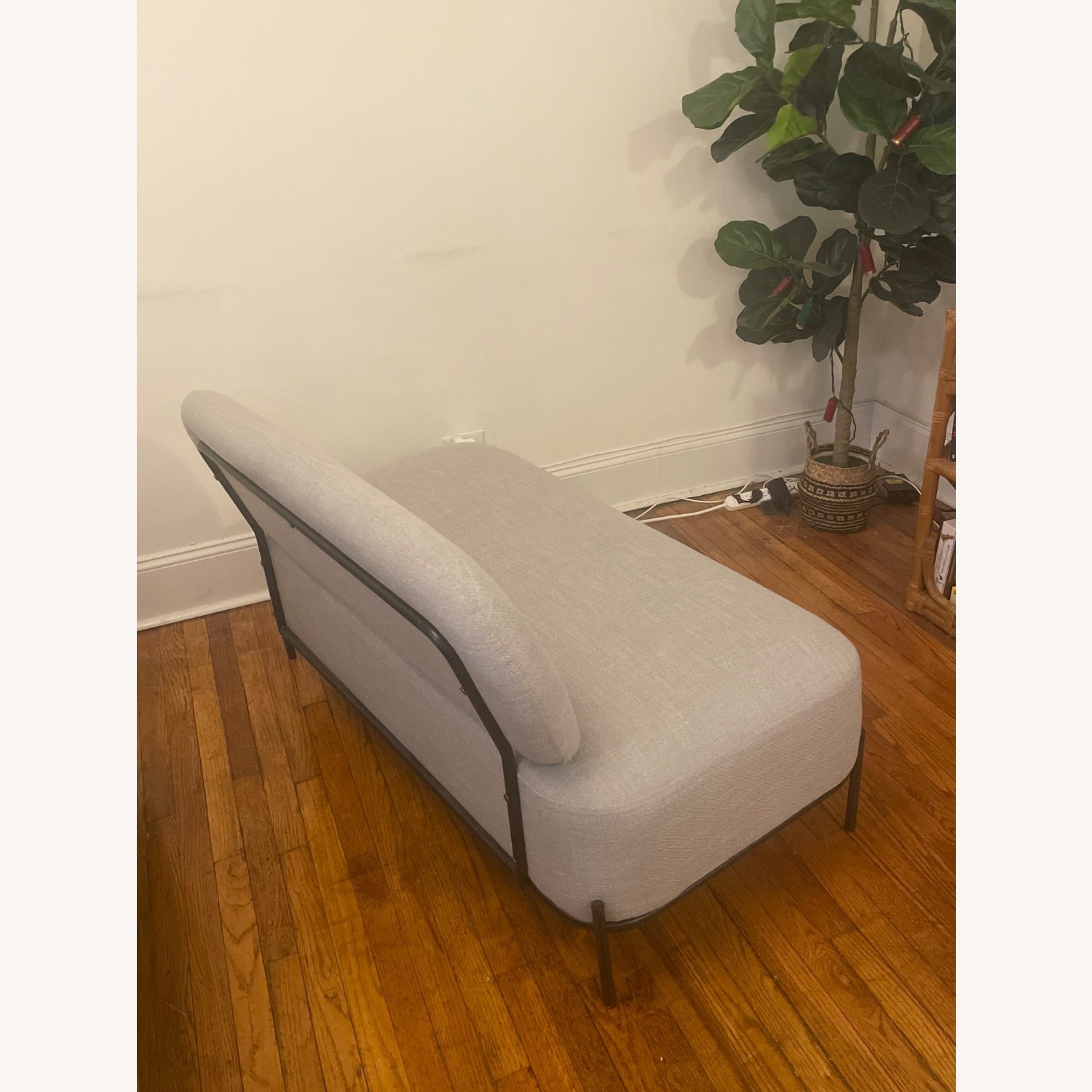 Light Gray Fabric Loveseat - image-3