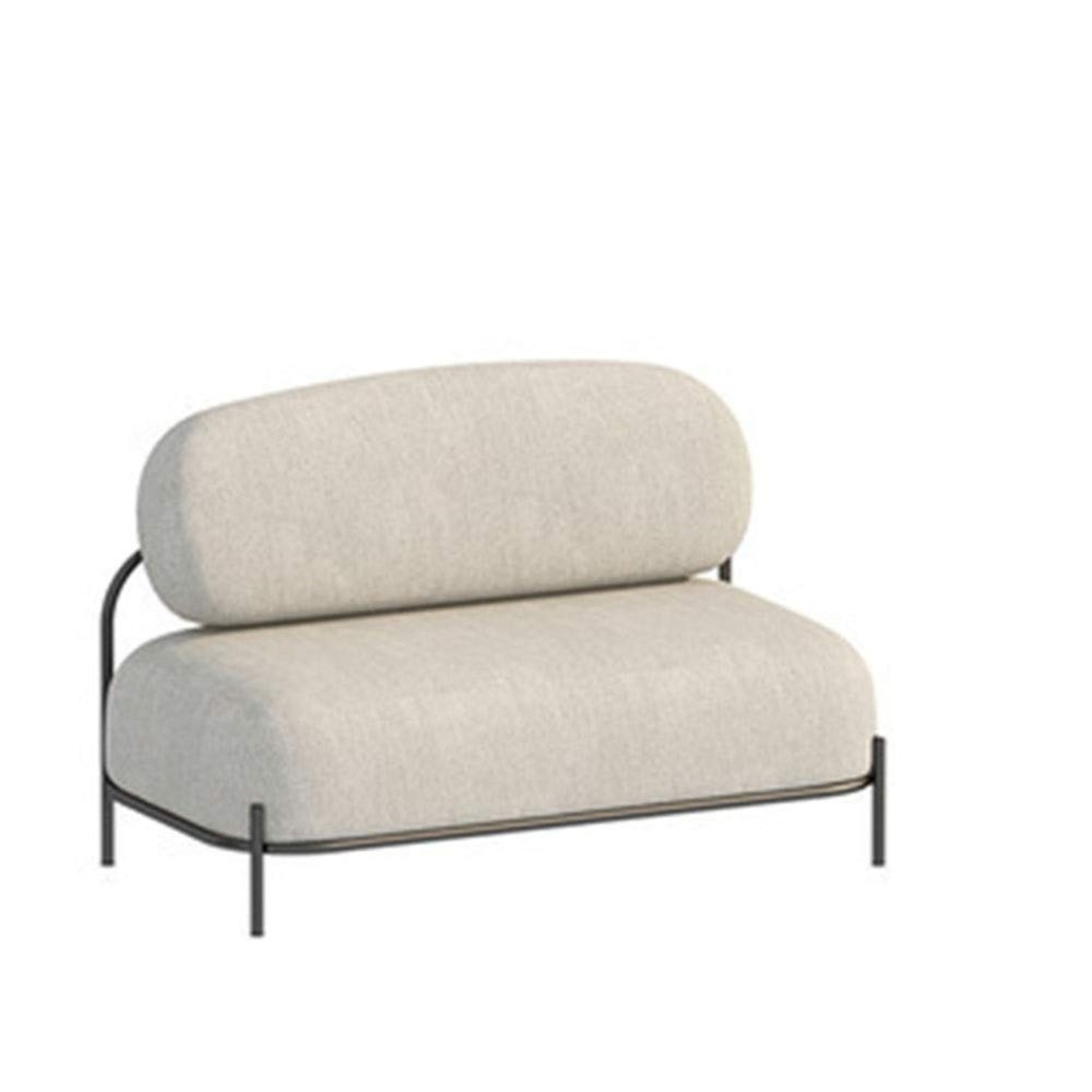 Light Gray Fabric Loveseat - image-5