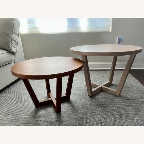 Used Andreu World Natural Wood Side Tables for sale on AptDeco