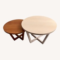 Andreu World Natural Wood Side Tables