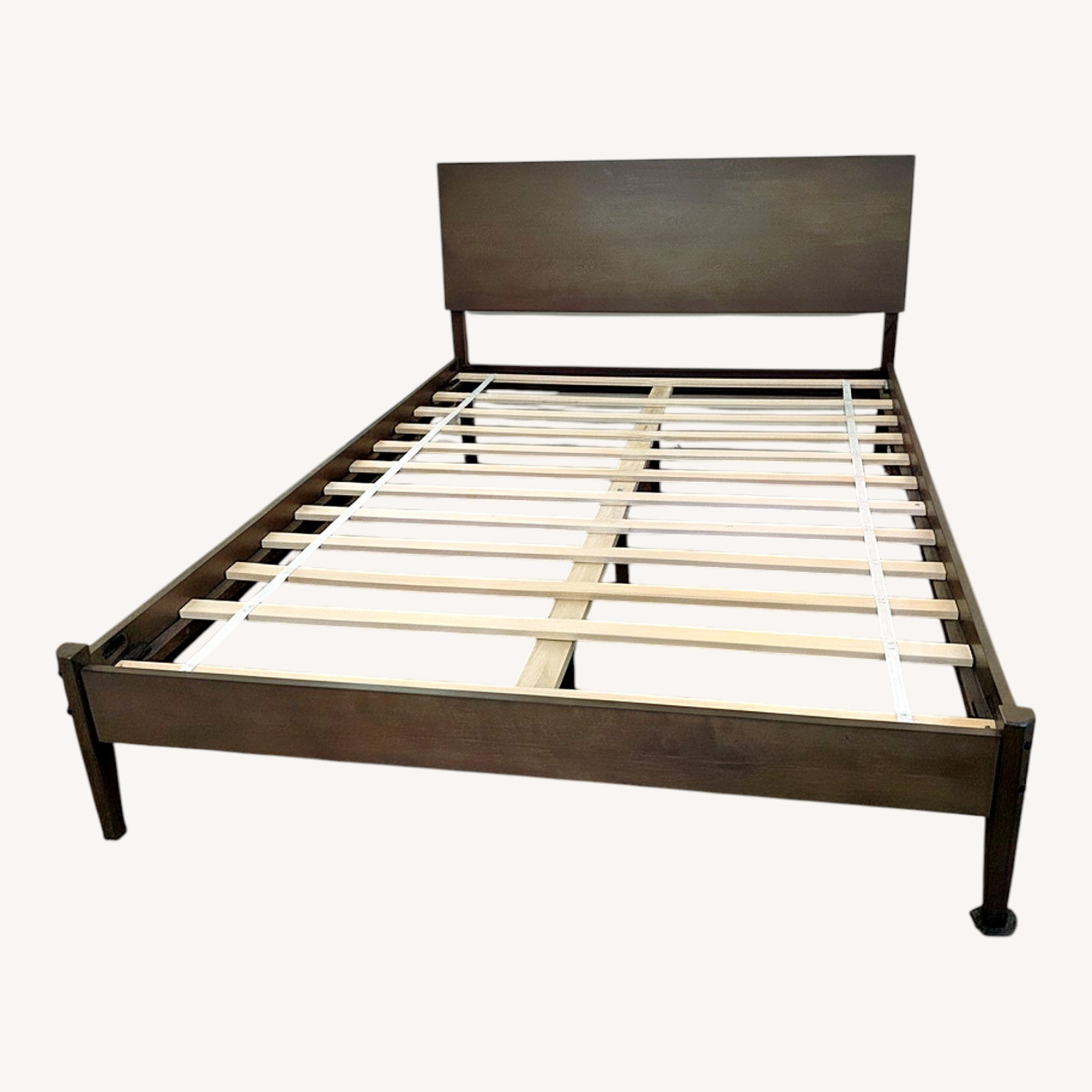 Pottery Barn Teen Quinn Dark Brown Wood Queen Bed - image-0