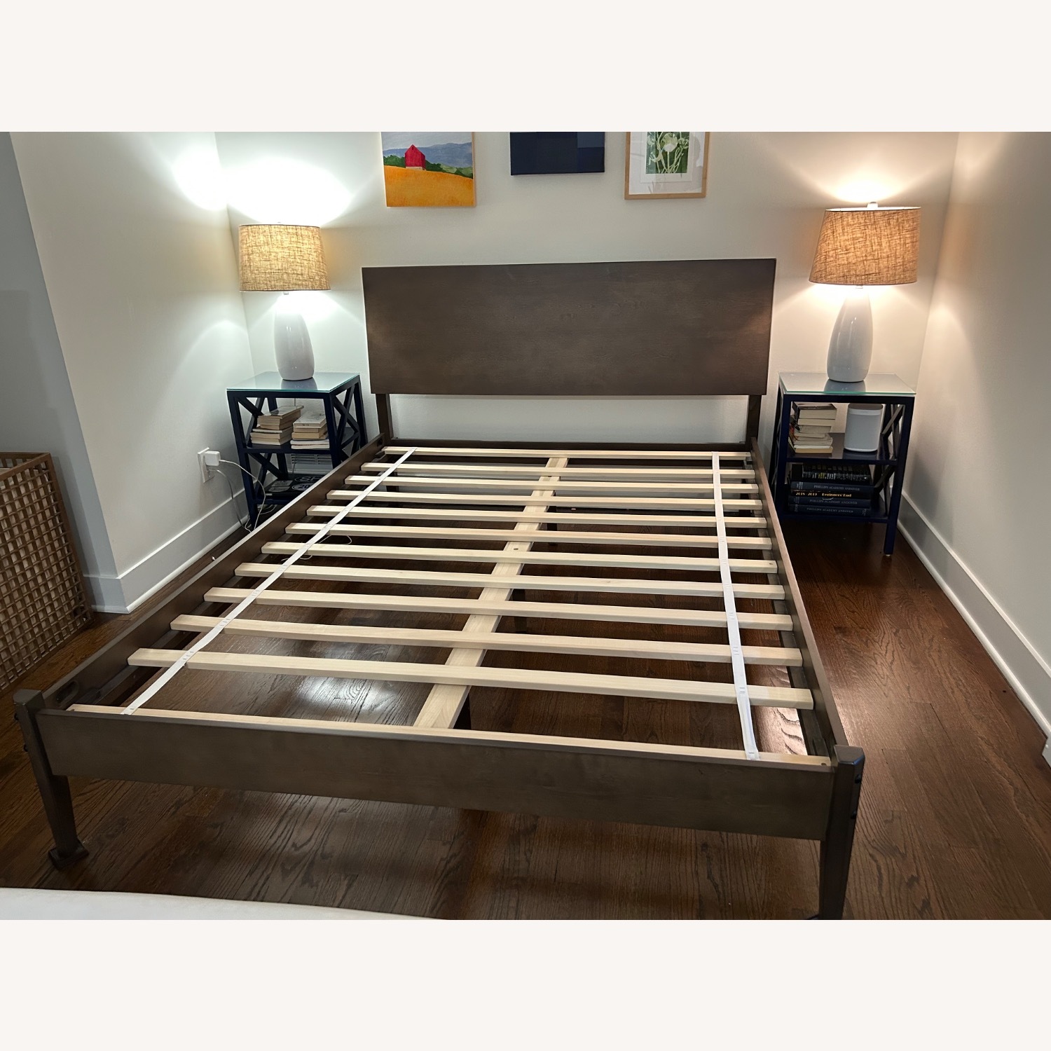 Pottery Barn Teen Quinn Dark Brown Wood Queen Bed - image-1
