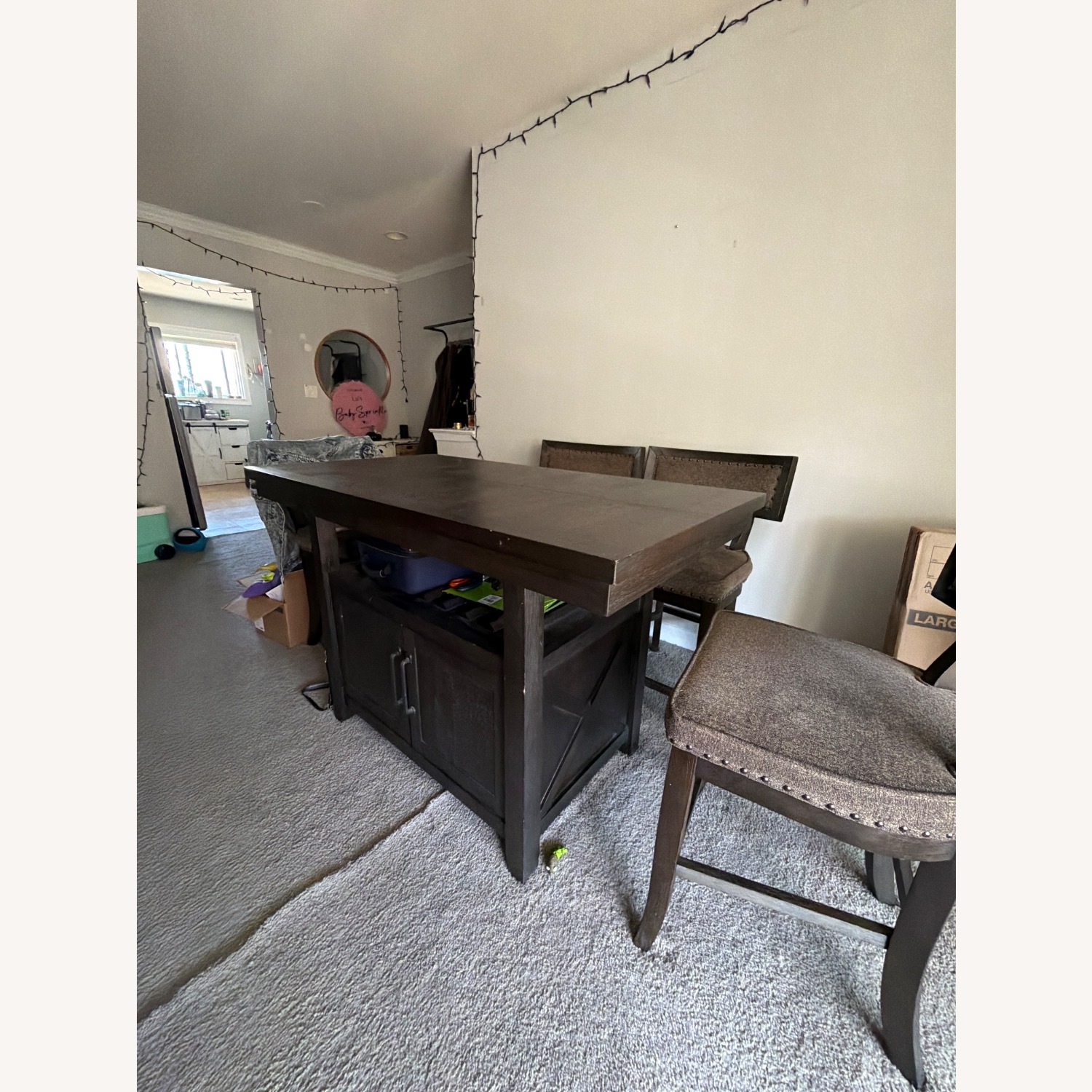 Raymour & Flanigan Dark Brown Dining Set - image-2