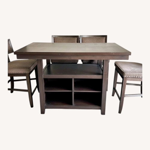 Used Raymour & Flanigan Dark Brown Dining Set for sale on AptDeco