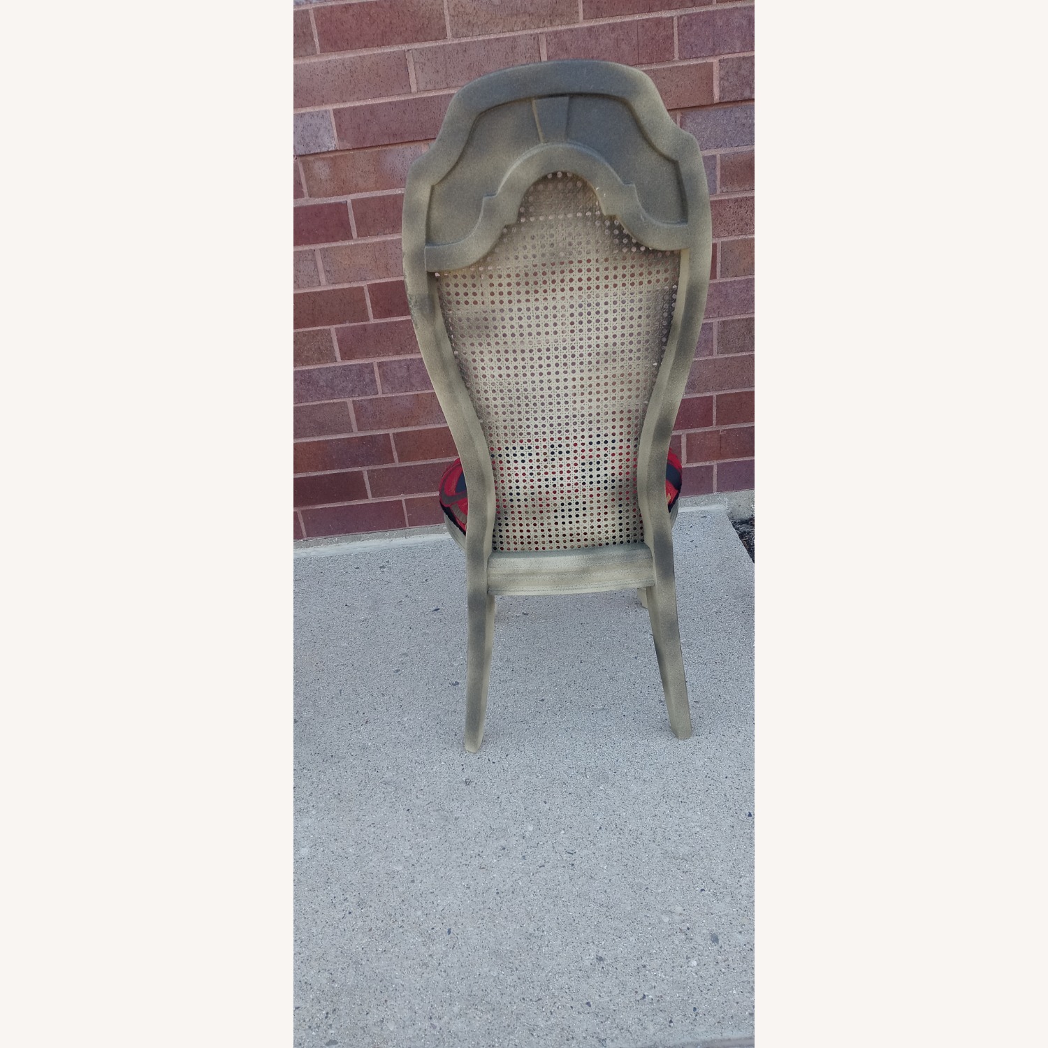 Wood/Rattan Dining Chairs in Tapestry - image-4