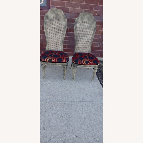 Used Wood/Rattan Dining Chairs in Tapestry for sale on AptDeco