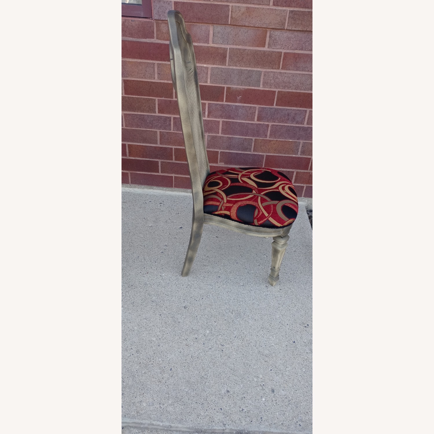 Wood/Rattan Dining Chairs in Tapestry - image-3