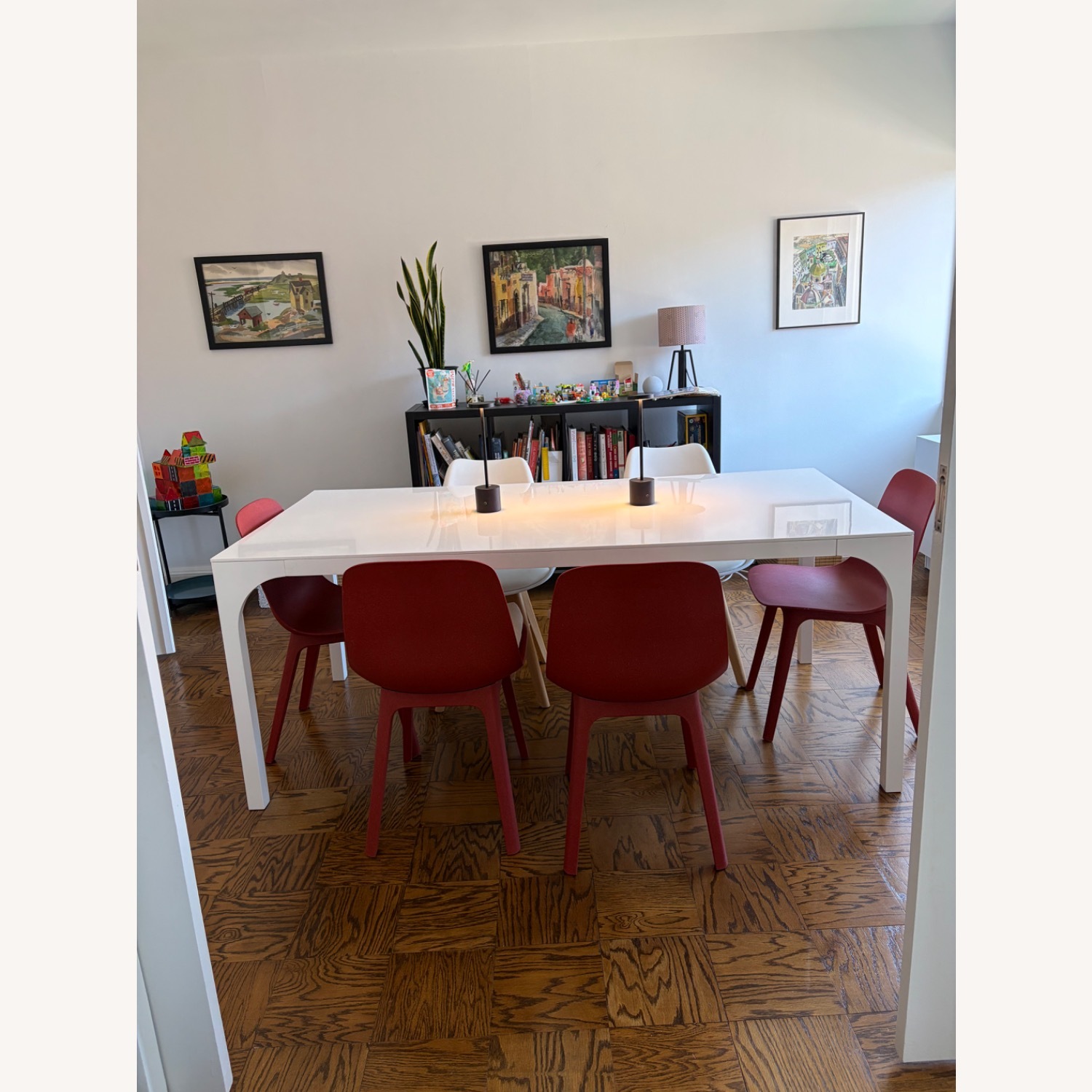 CB2 Virgo White Wood Dining Table - image-8
