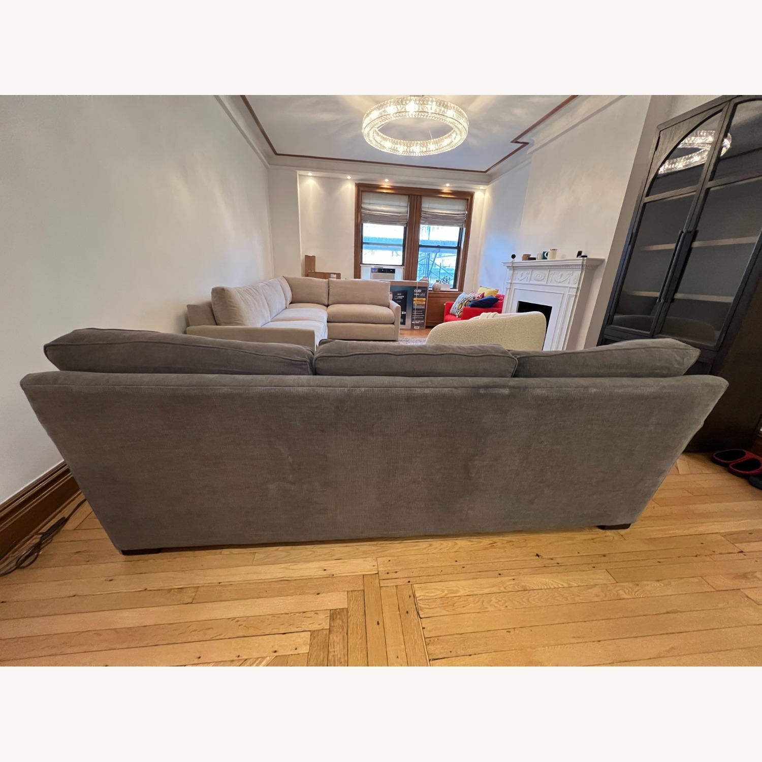 Macy's Radley Dark Gray Fabric 3+ Seater Sofa - image-3