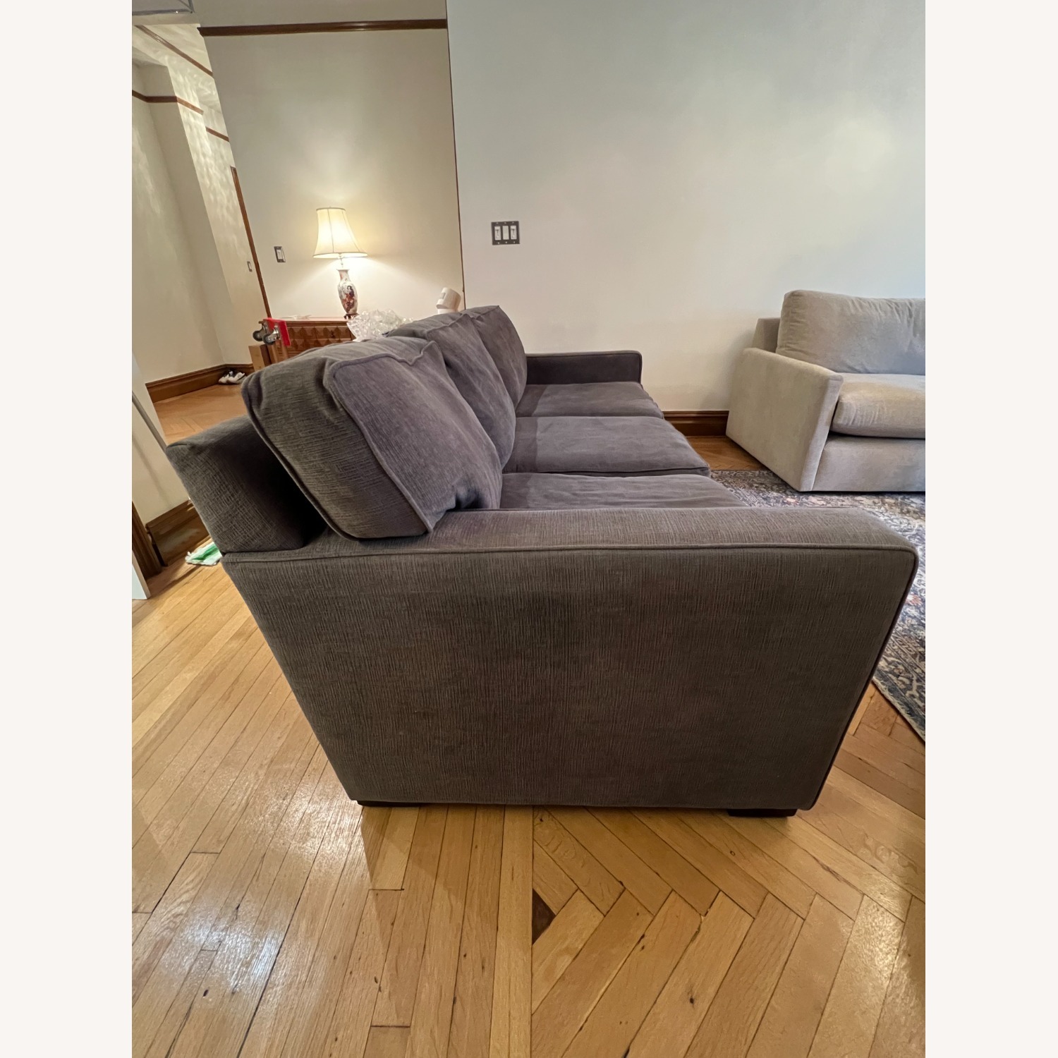 Macy's Radley Dark Gray Fabric 3+ Seater Sofa - image-2