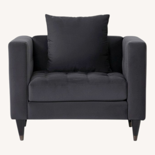 Used Living Spaces Tate Black Chair and a Half for sale on AptDeco