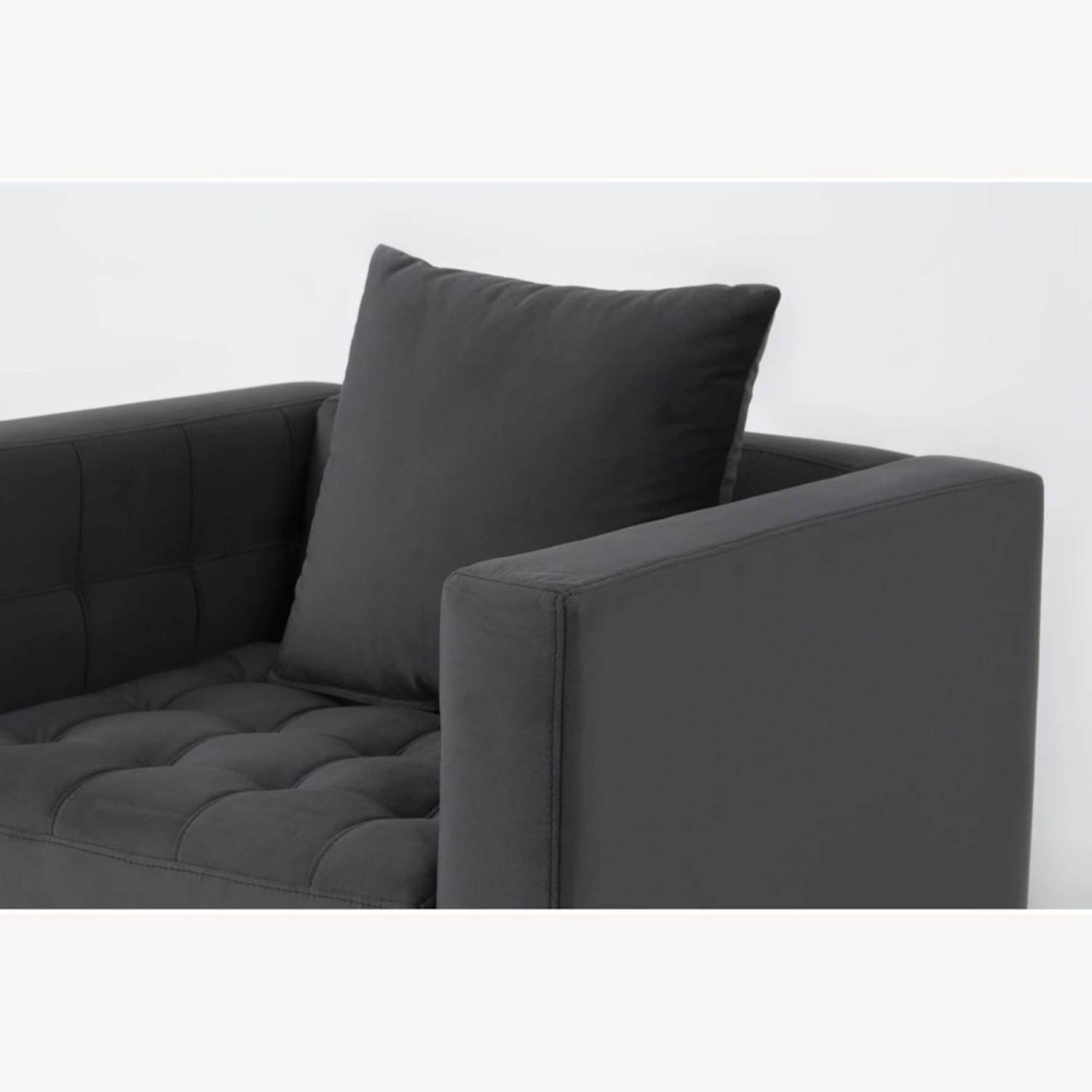 Living Spaces Tate Black Chair and a Half - image-5
