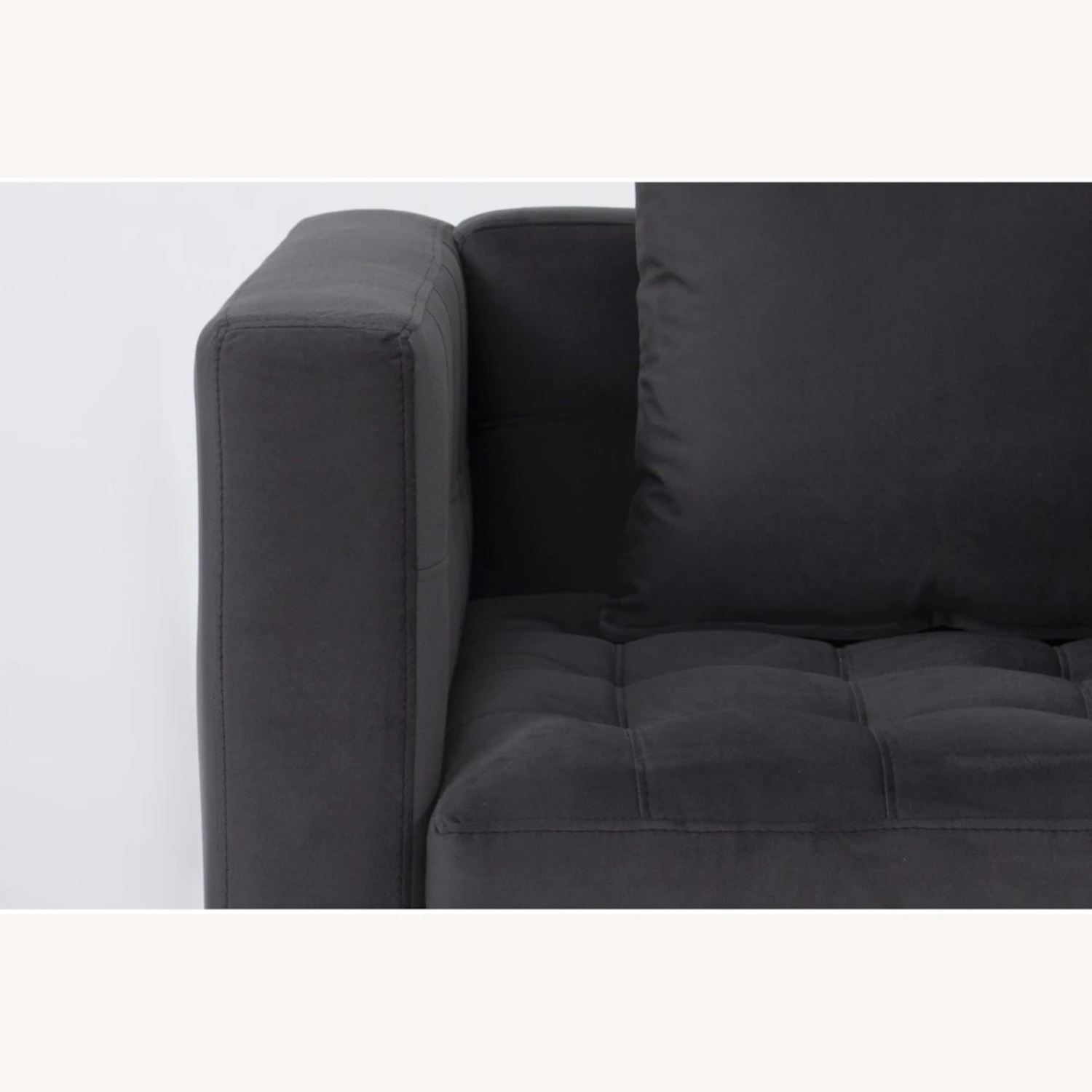 Living Spaces Tate Black Chair and a Half - image-6