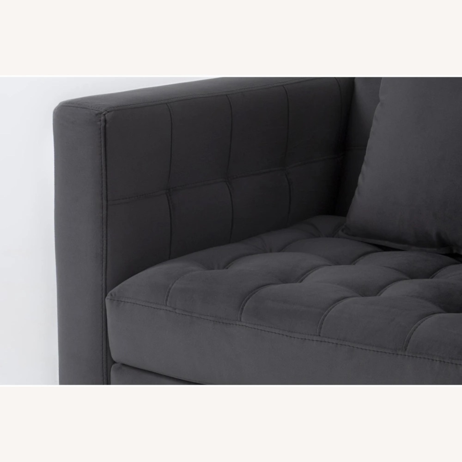 Living Spaces Tate Black Chair and a Half - image-8