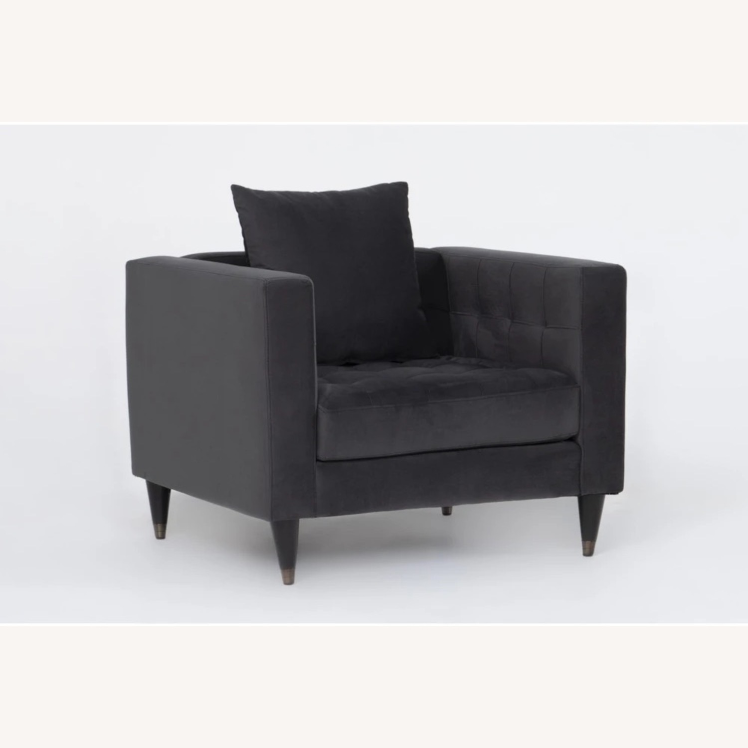Living Spaces Tate Black Chair and a Half - image-7