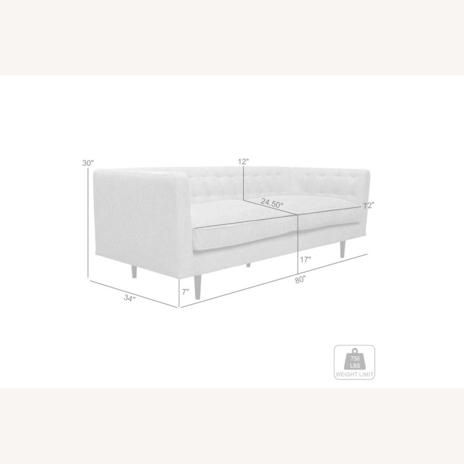 Living Spaces Light Gray Loveseat - image-8