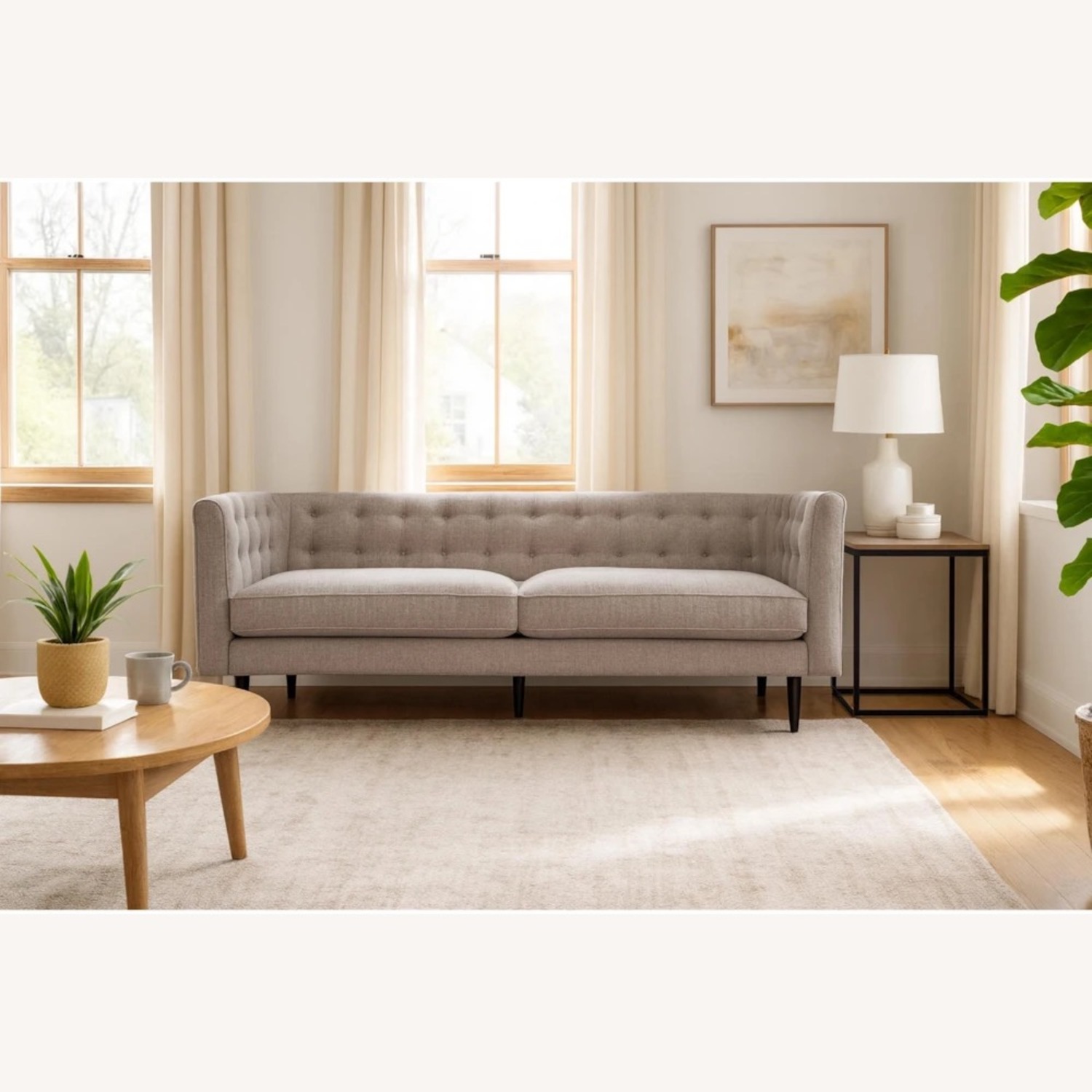 Living Spaces Light Gray Loveseat - image-2