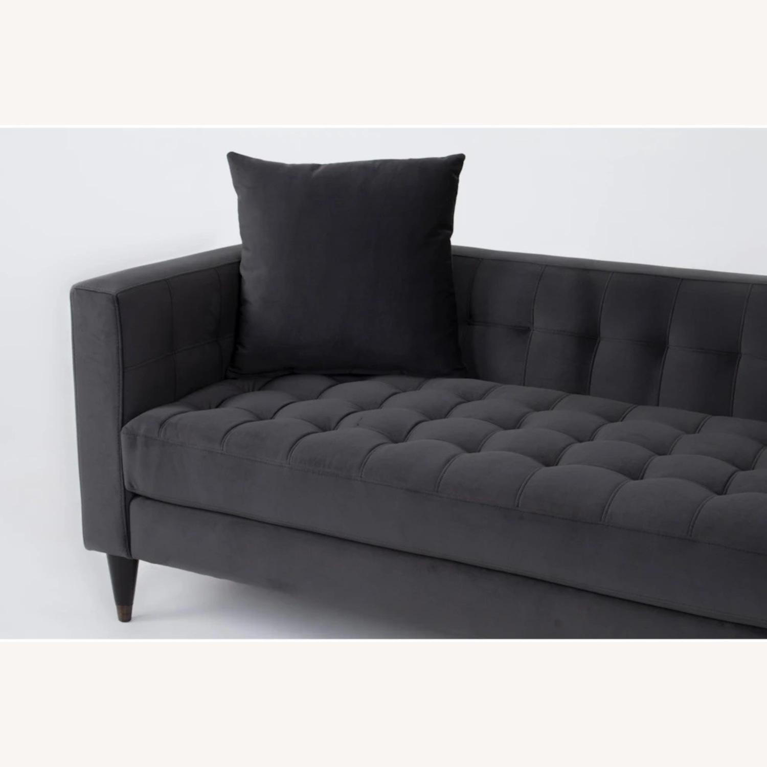 Living Spaces Black Velvet 2 Seater Sofa - image-6