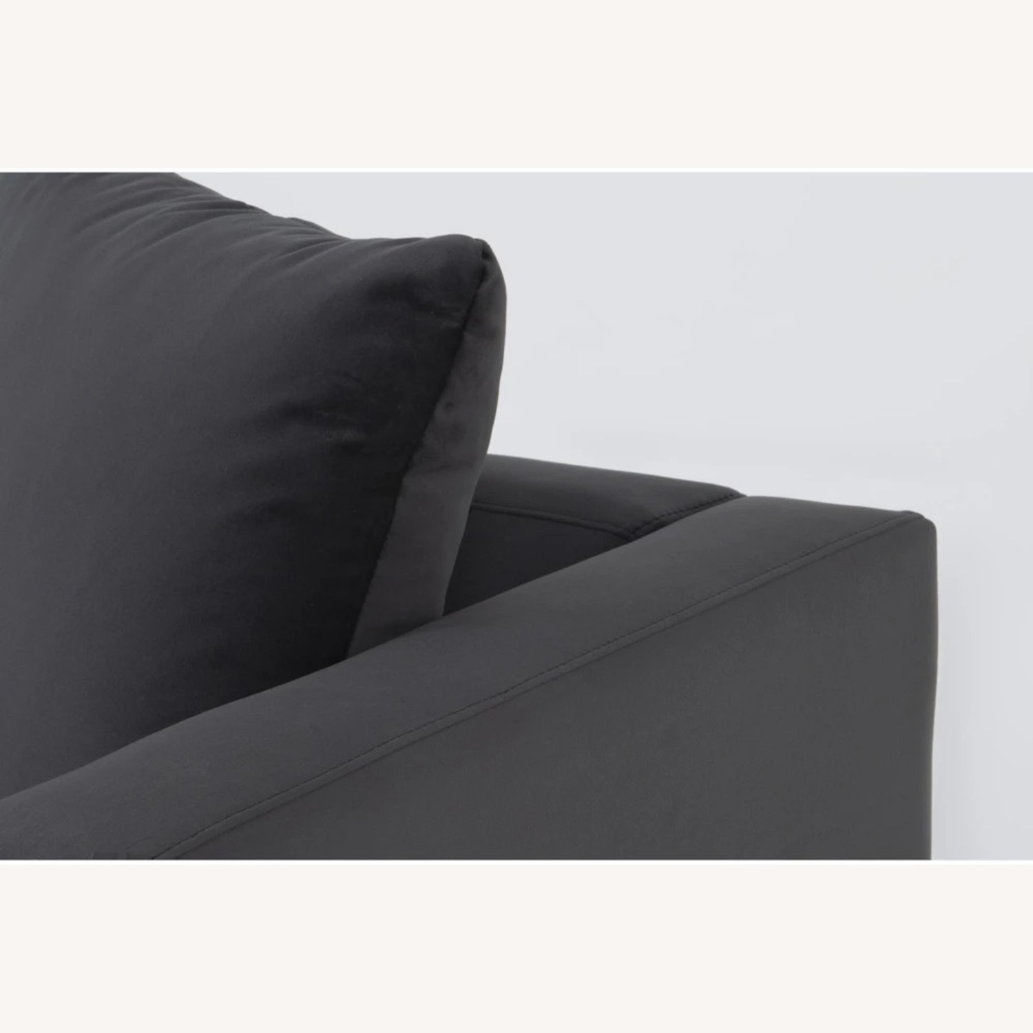 Living Spaces Black Velvet 2 Seater Sofa - image-7