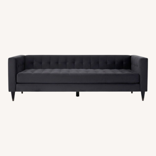 Used Living Spaces Black Velvet 2 Seater Sofa for sale on AptDeco