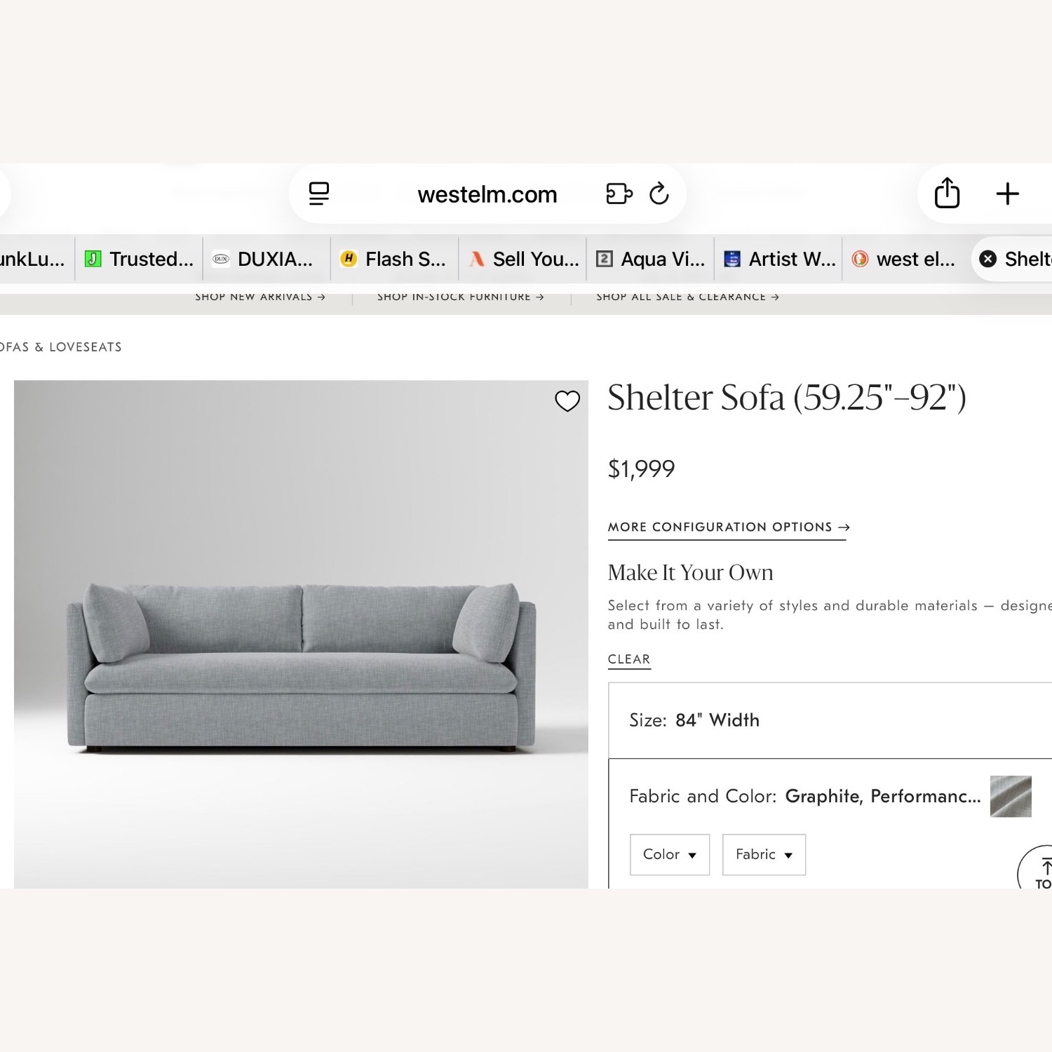 West Elm Dove Gray Sleeper Sofa - image-1