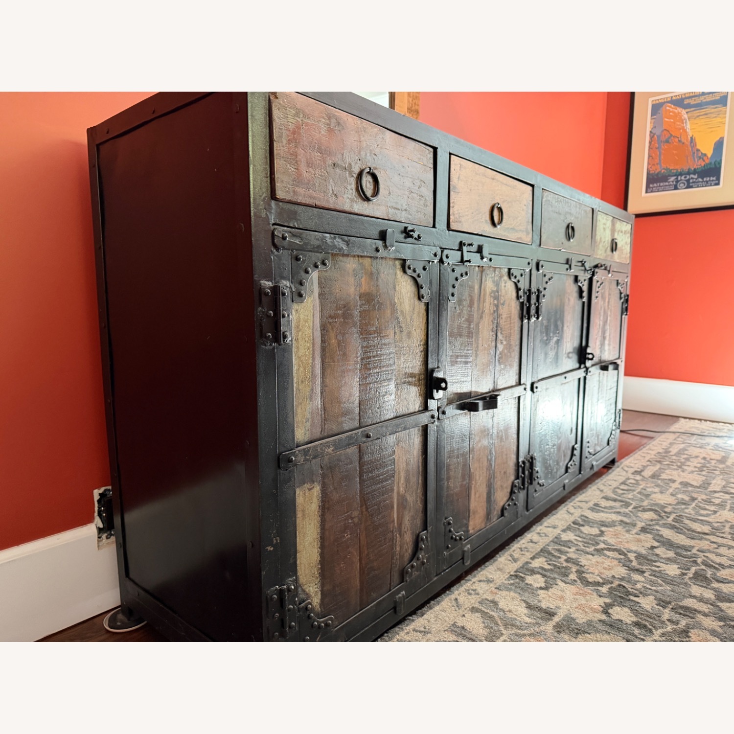 Reclaimed Wood and Metal Sideboard - image-2