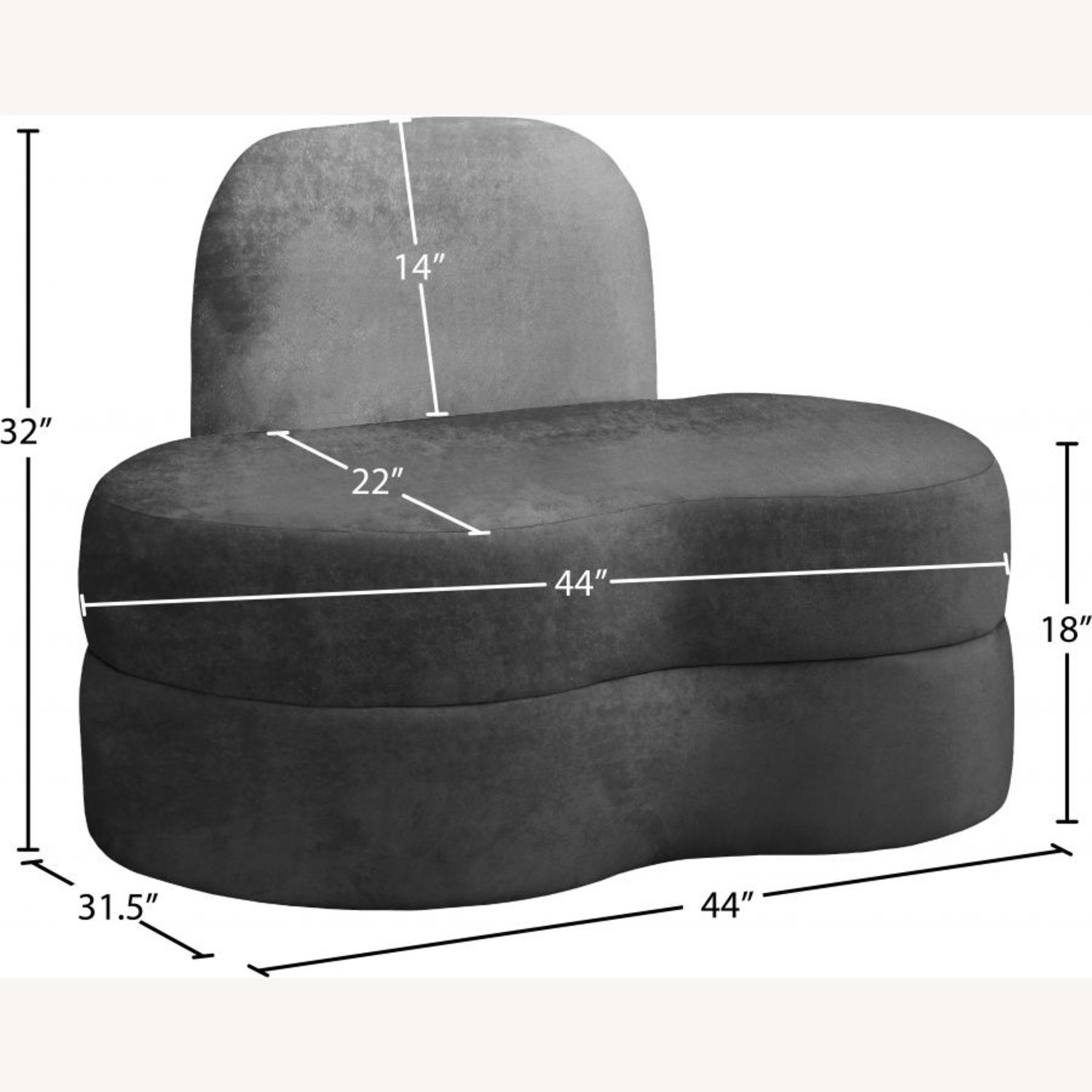 Meridian Mitzy Black Velvet Accent Chair - image-5