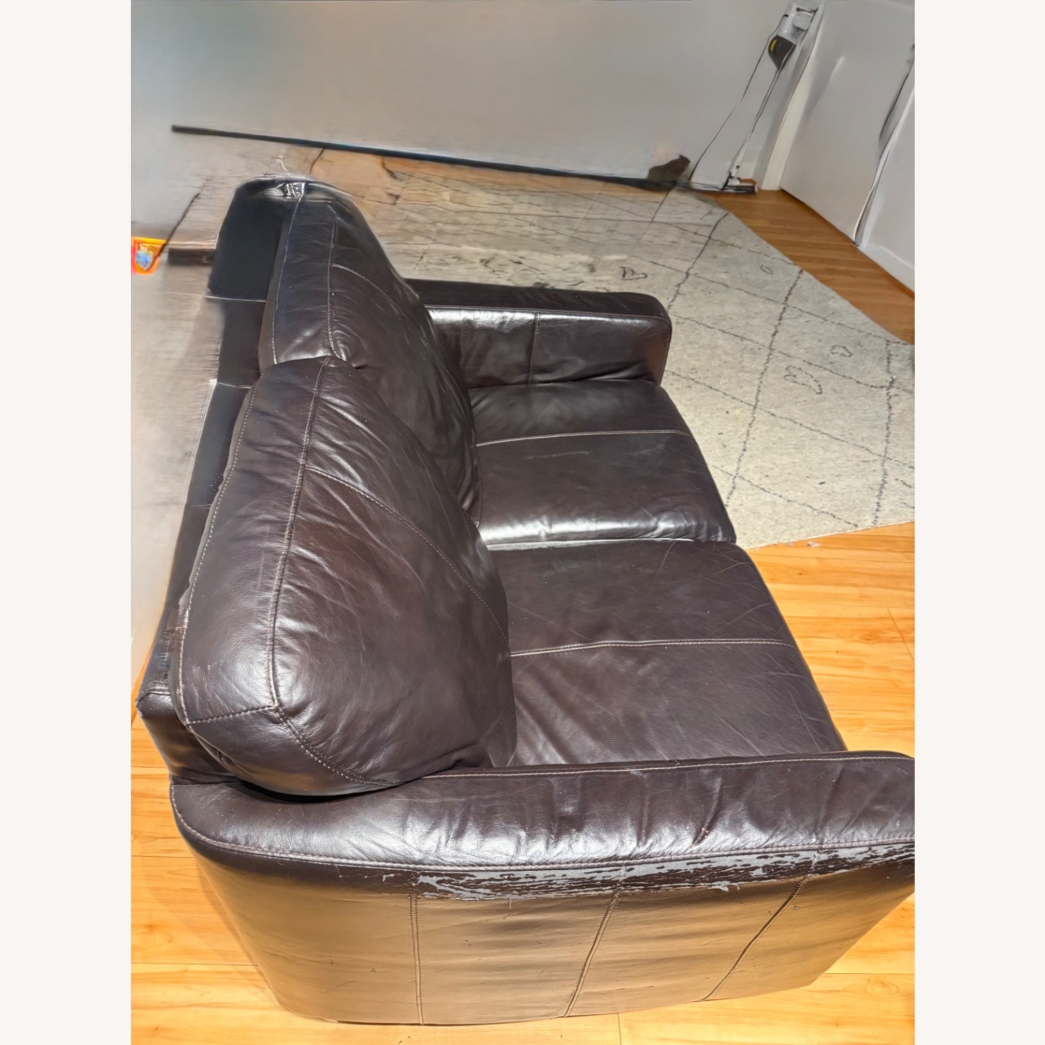 Raymour & Flanigan Dark Brown Loveseat - image-3