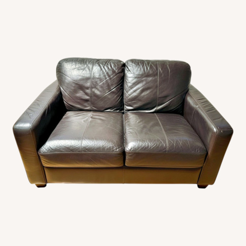 Used Raymour & Flanigan Dark Brown Loveseat for sale on AptDeco