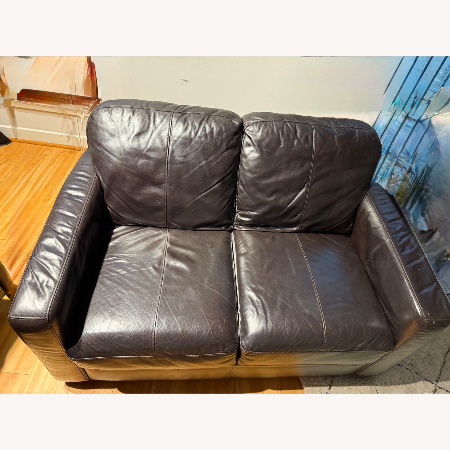 Raymour & Flanigan Dark Brown Loveseat - image-2