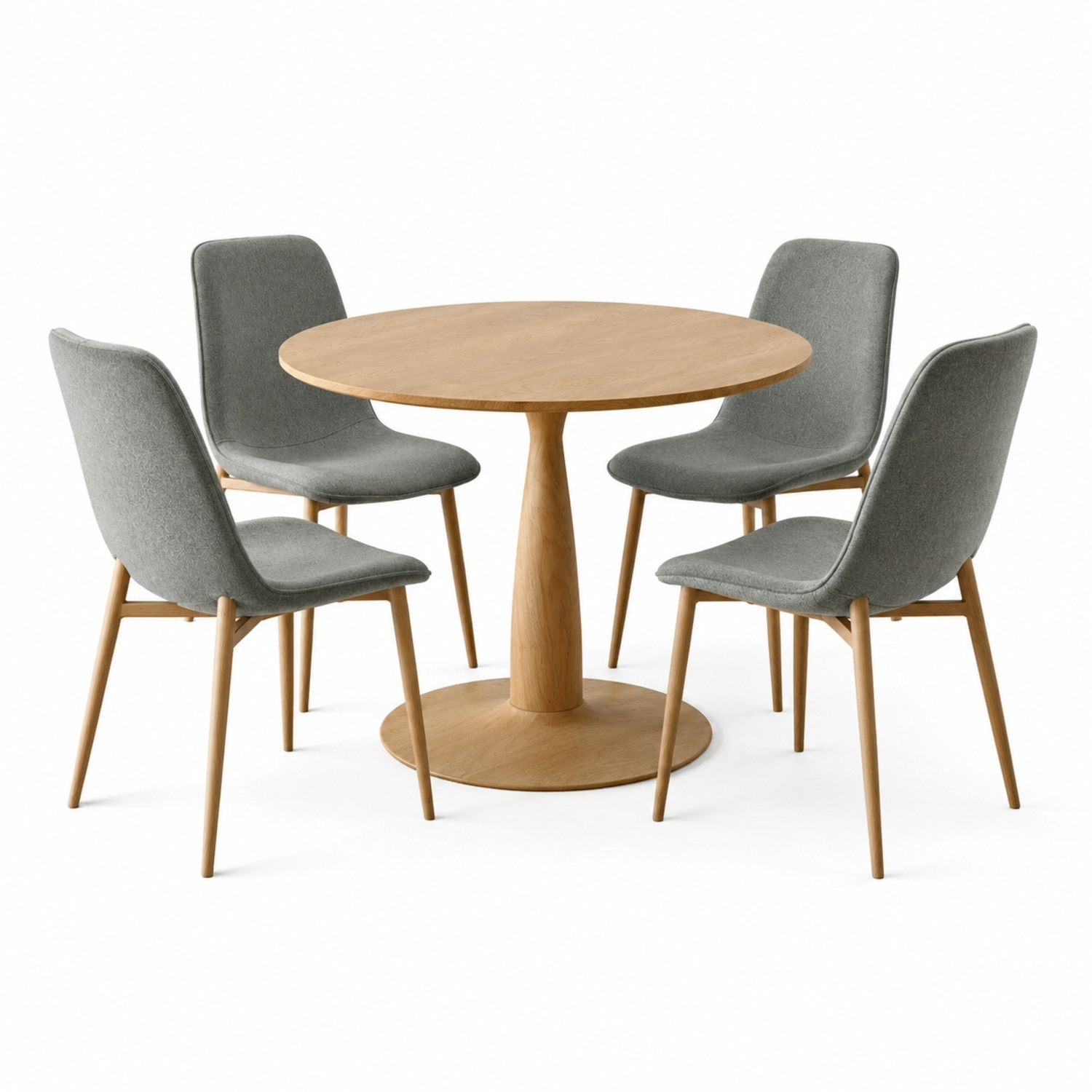 Wayfair 34.5" Round Dining Table W 4 Grey Chairs - image-11