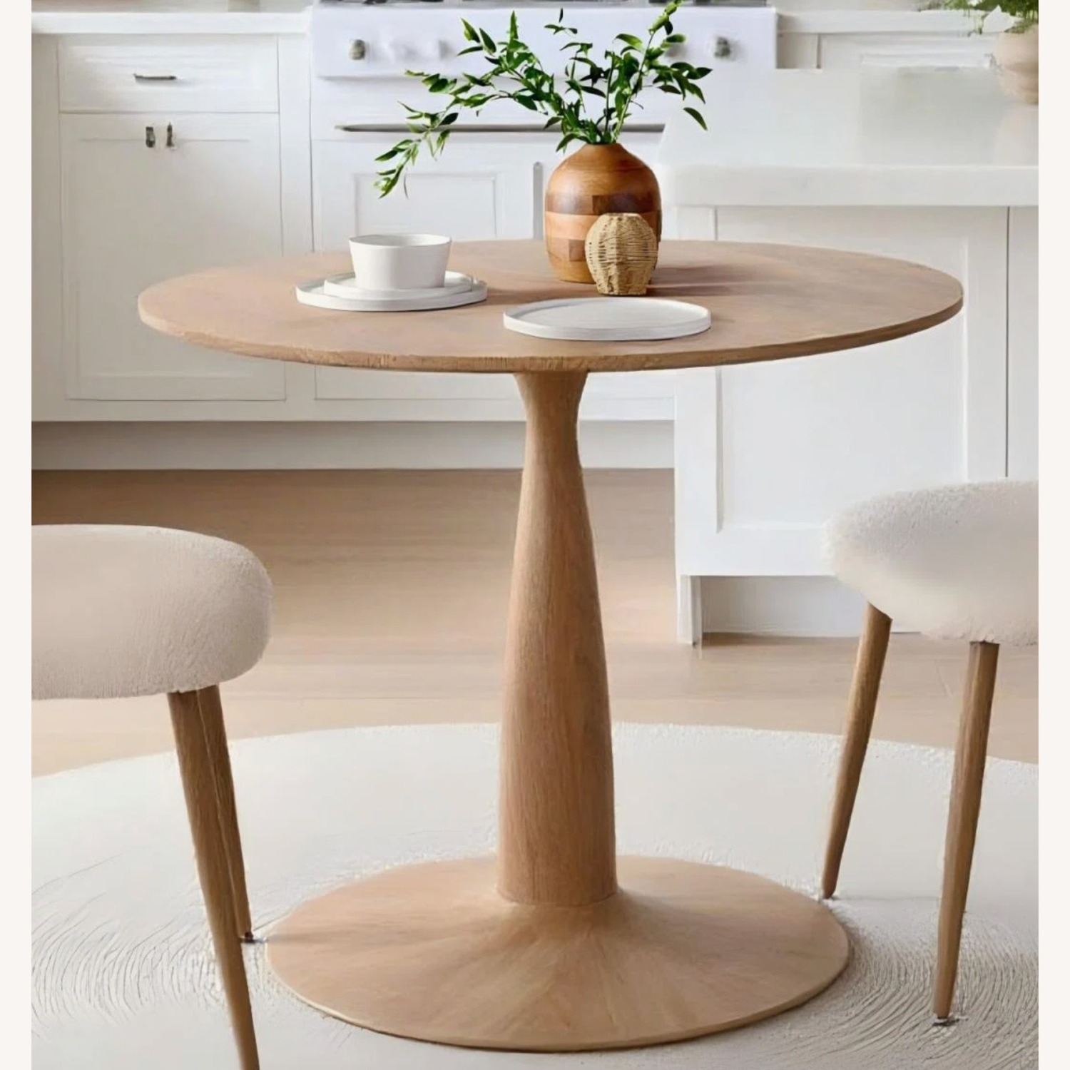 Wayfair 34.5" Round Dining Table W 4 Grey Chairs - image-10