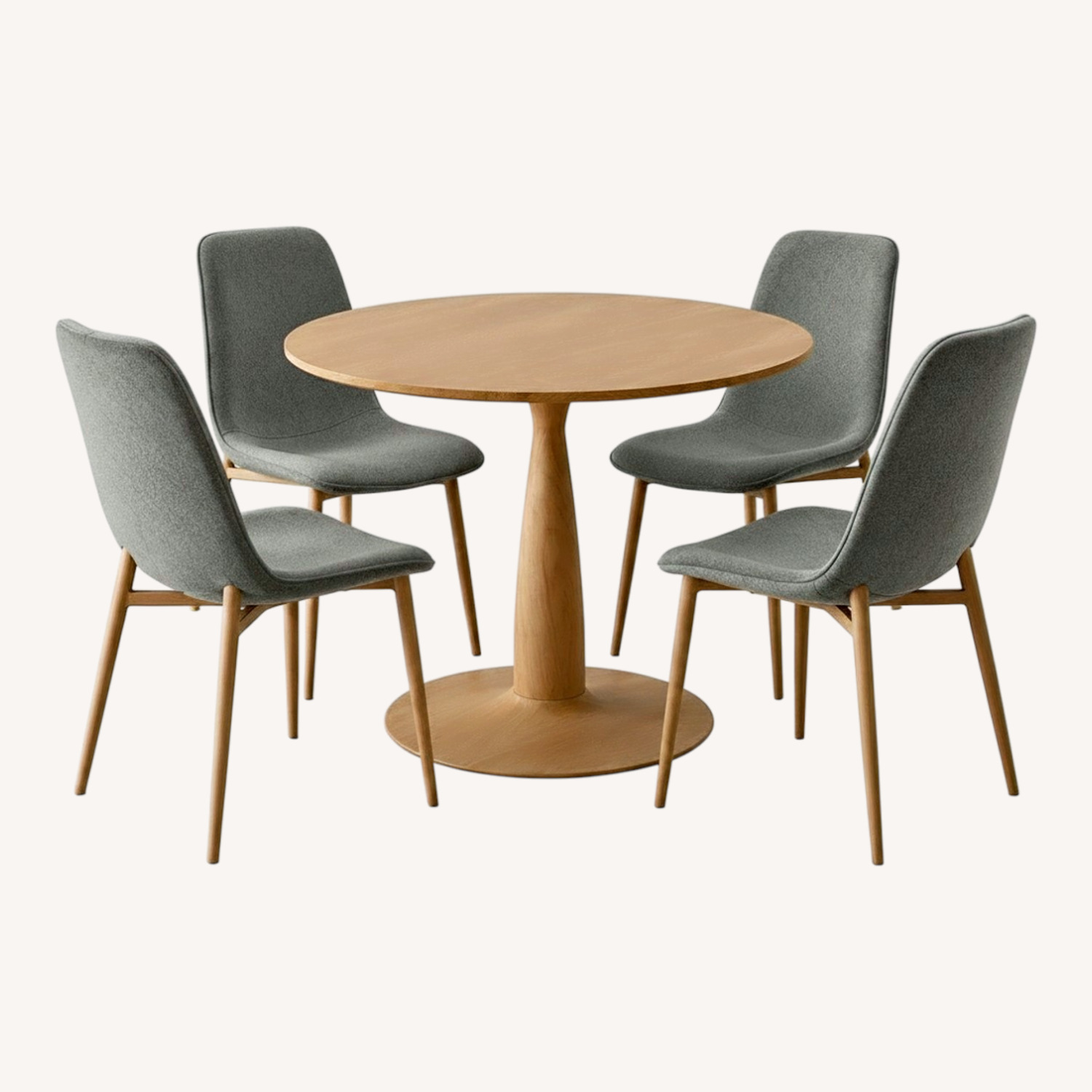 Wayfair 34.5" Round Dining Table W 4 Grey Chairs - image-0