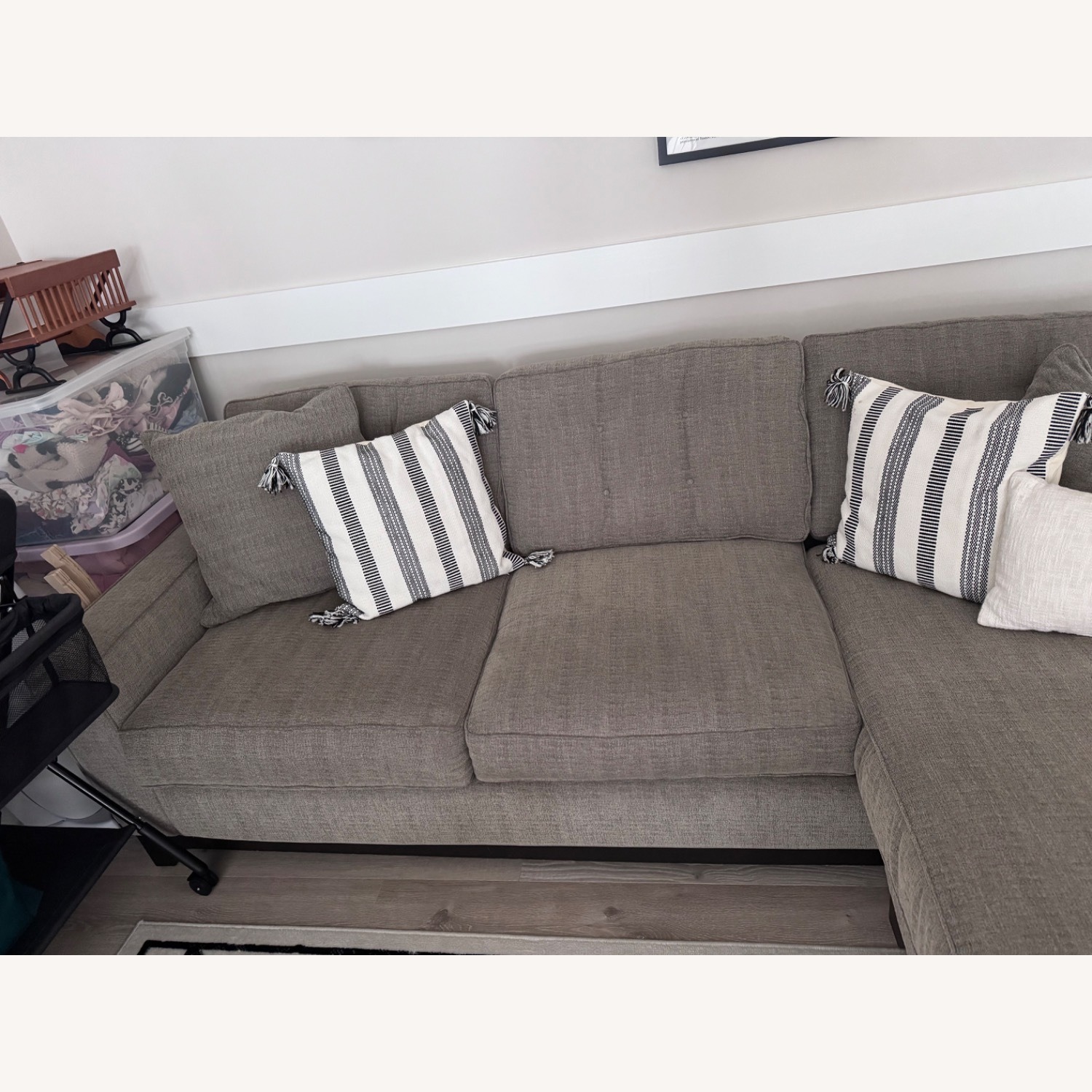 Macy's Light Brown Fabric Sleeper Sofa - image-3