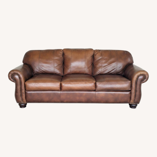 Used Dark Brown Leather 3+ Seater Sofa for sale on AptDeco