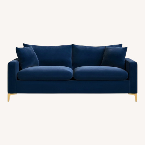 Used Wayfair Blue Velvet 2 Seater Sofa  for sale on AptDeco